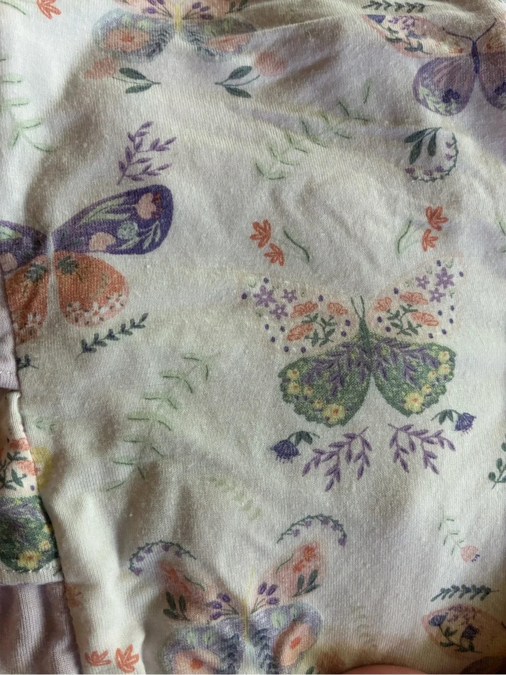 Angel Dear Butterfly Romper Bubble with Skirt Size 0-3 Month Lilac Purple Floral
